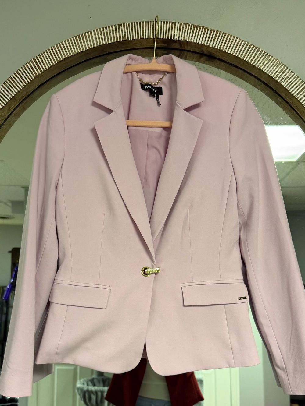 DKNY Pink Tailored Blazer with Gold Button 4P